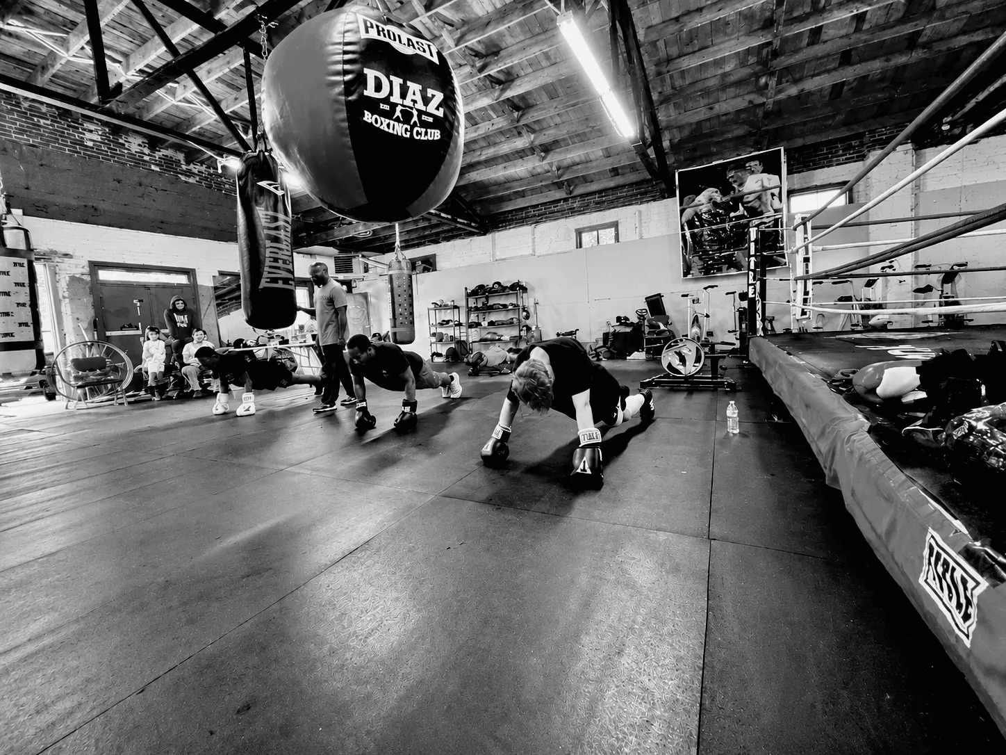 Floor conditioning drills in the gym