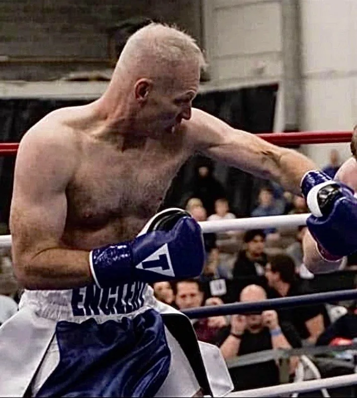 Michael Englert landing a right hand during a bout