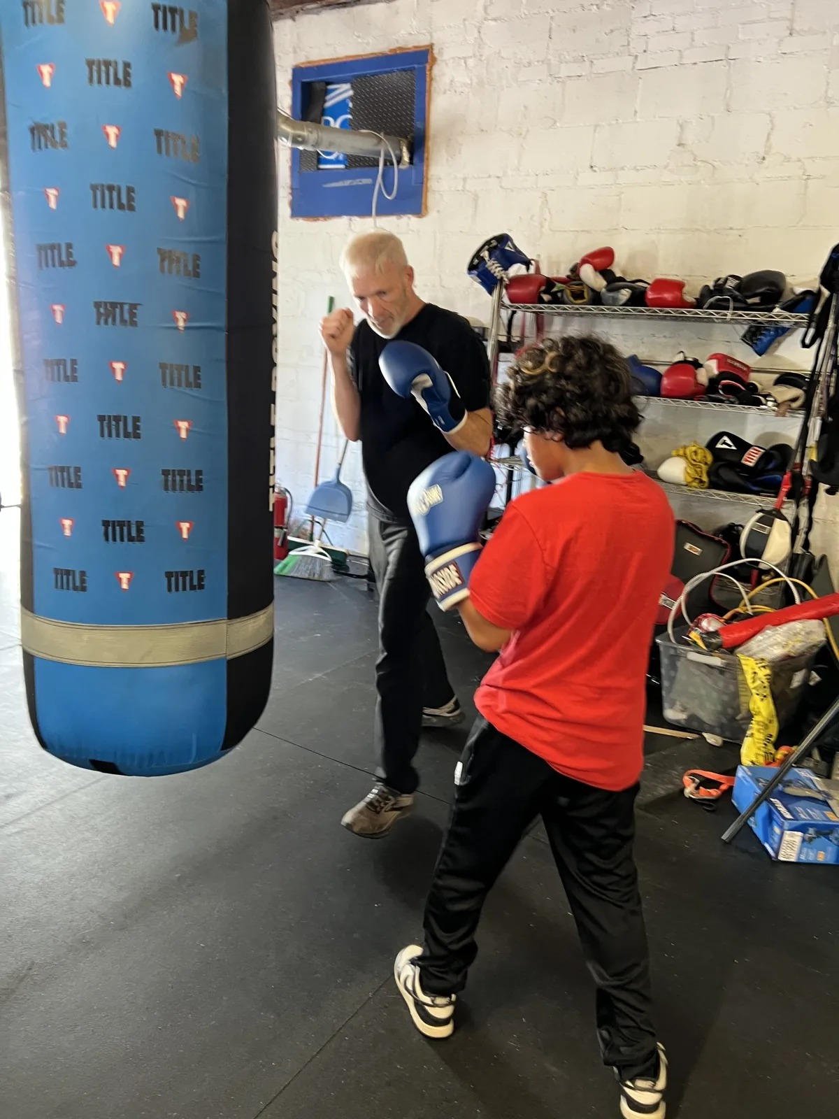 Boxer on the heavy bag