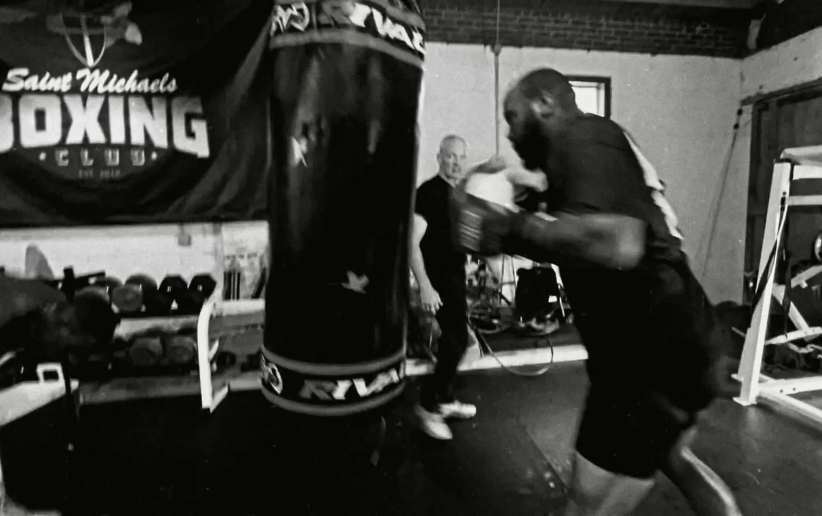 Heavy bag work under the Saint Michaels Boxing Club banner